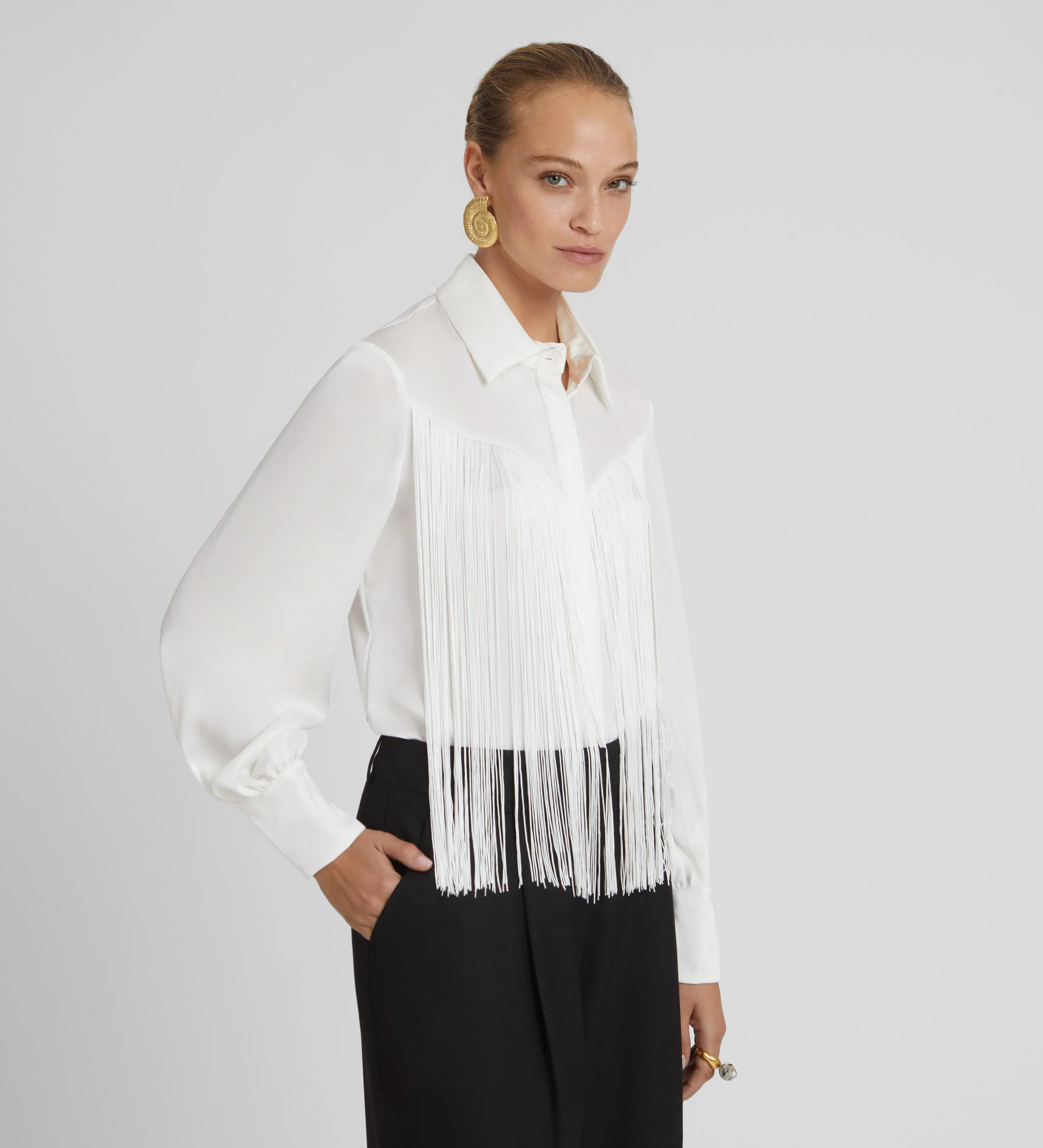 Blusa camisera flecos - Image 3