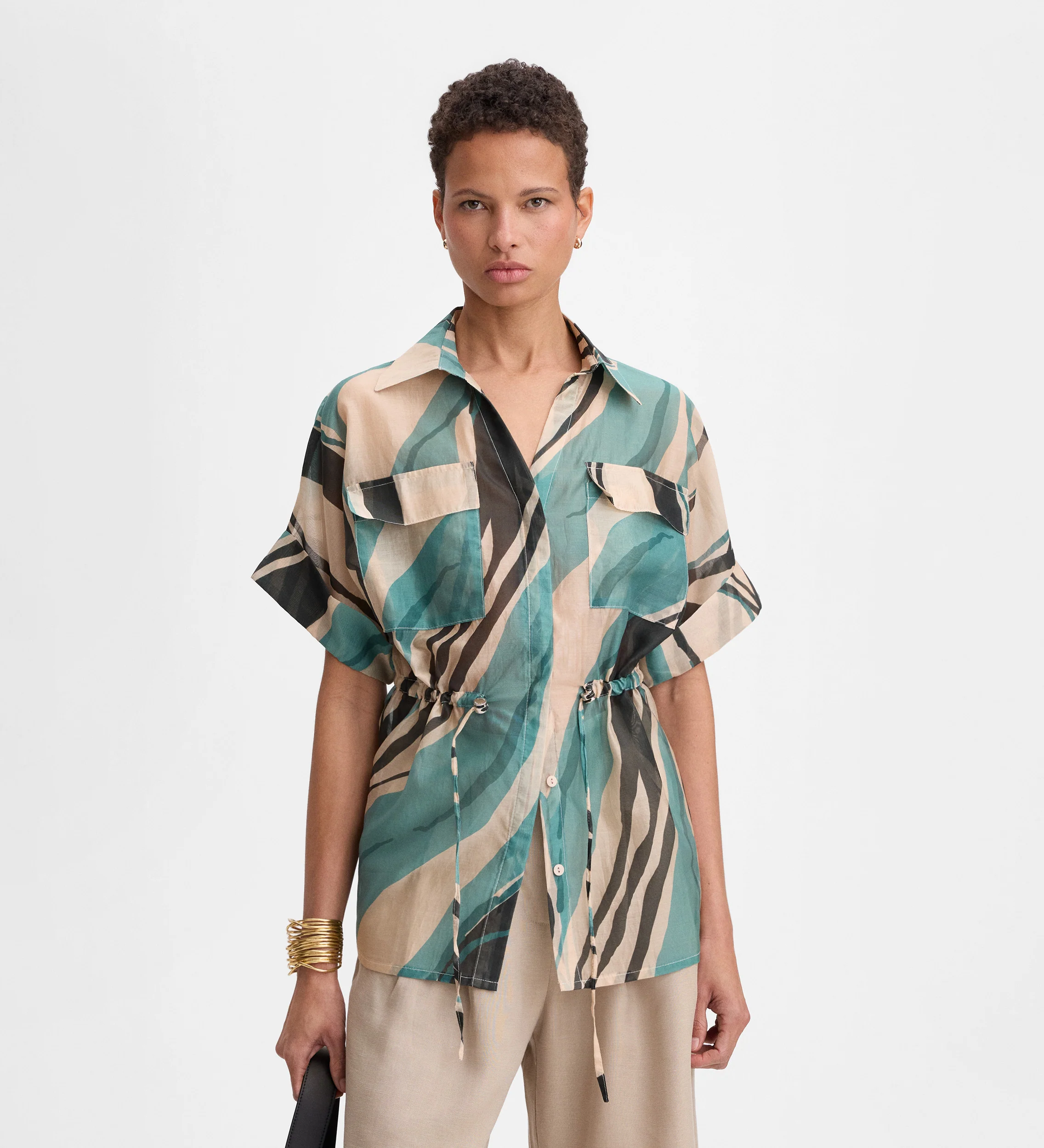 Blusa estampada semitransparante - Image 3