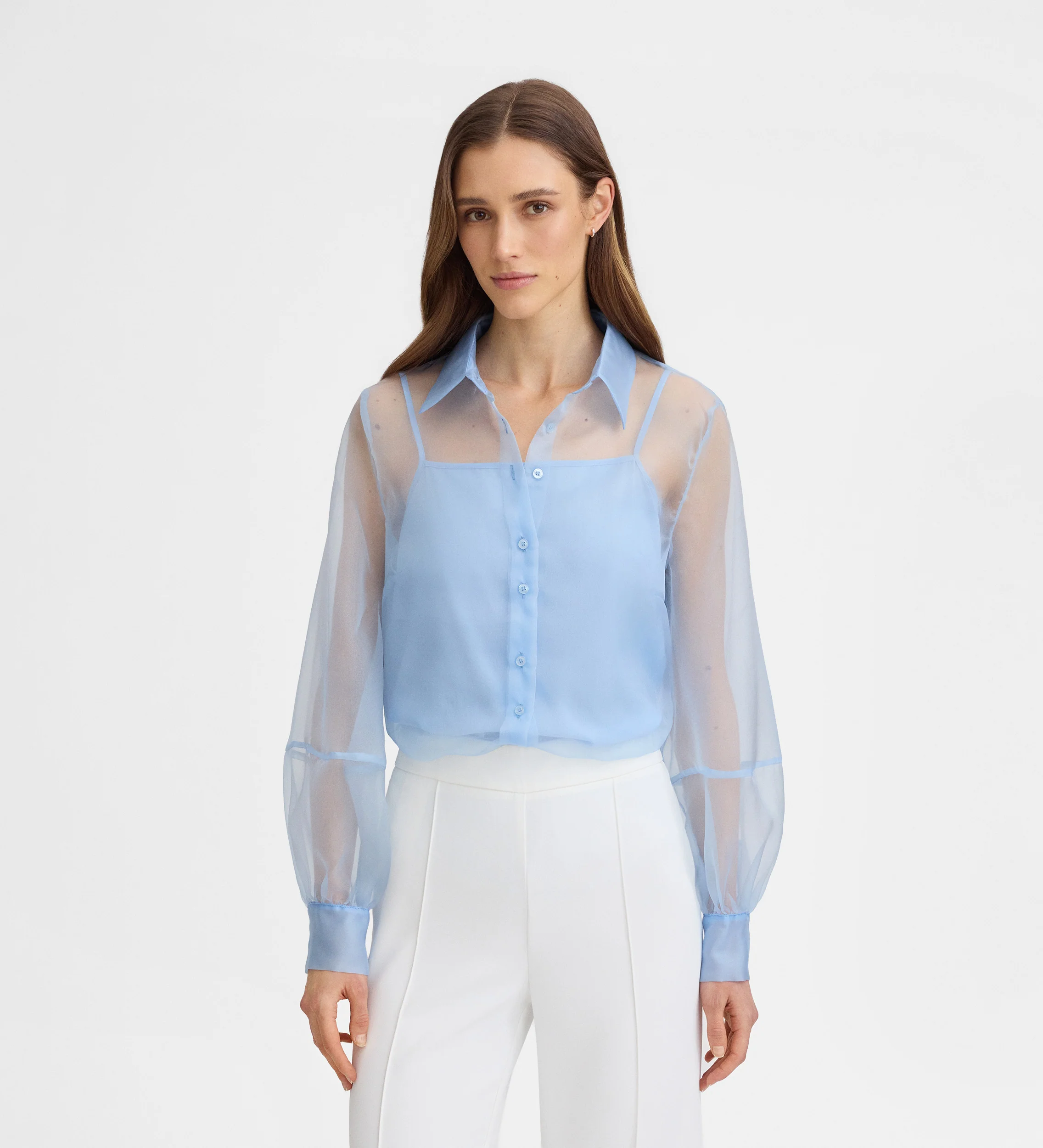 Blusa organza manga larga - Image 3