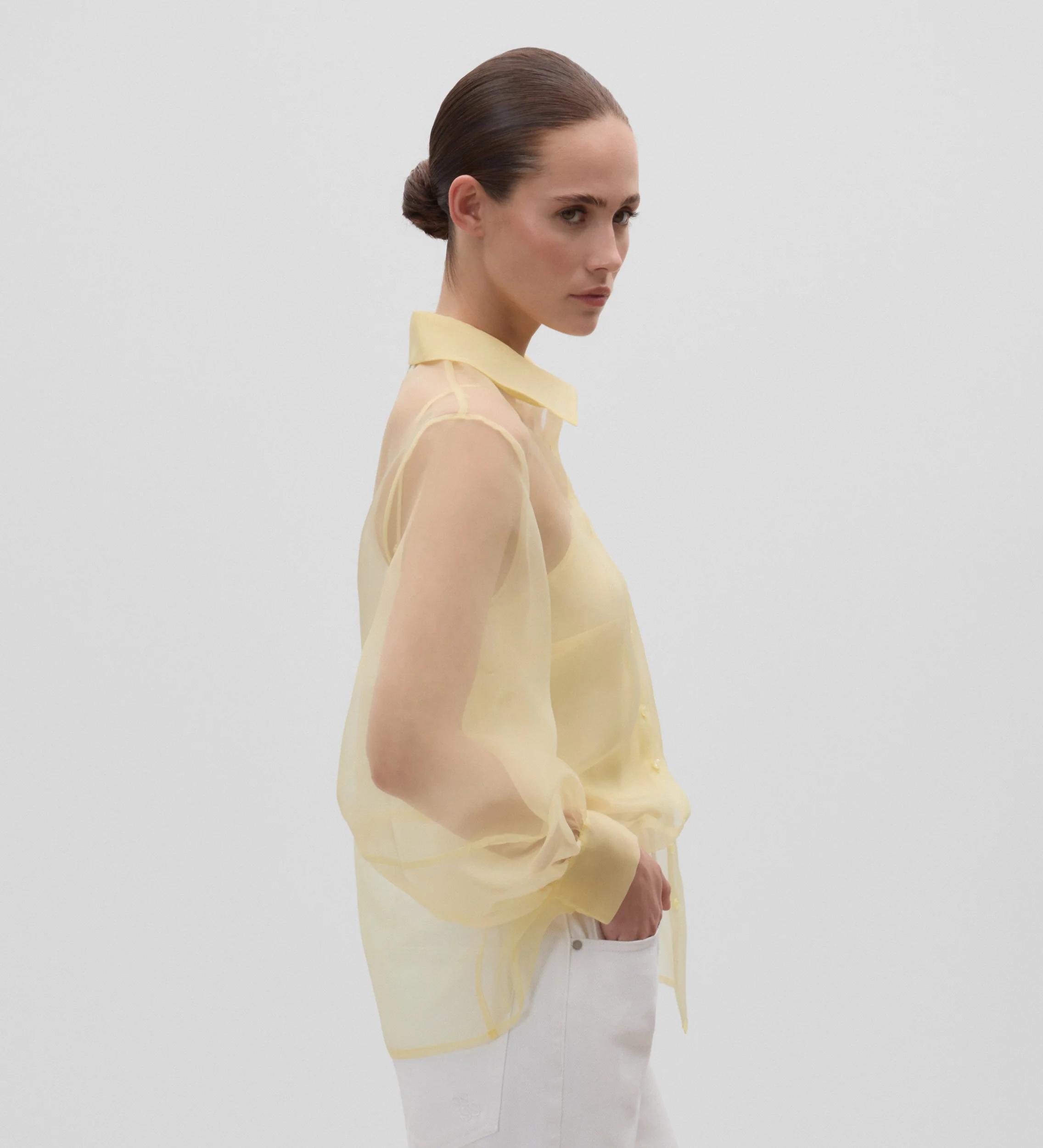 Blusa organza manga larga - Image 3