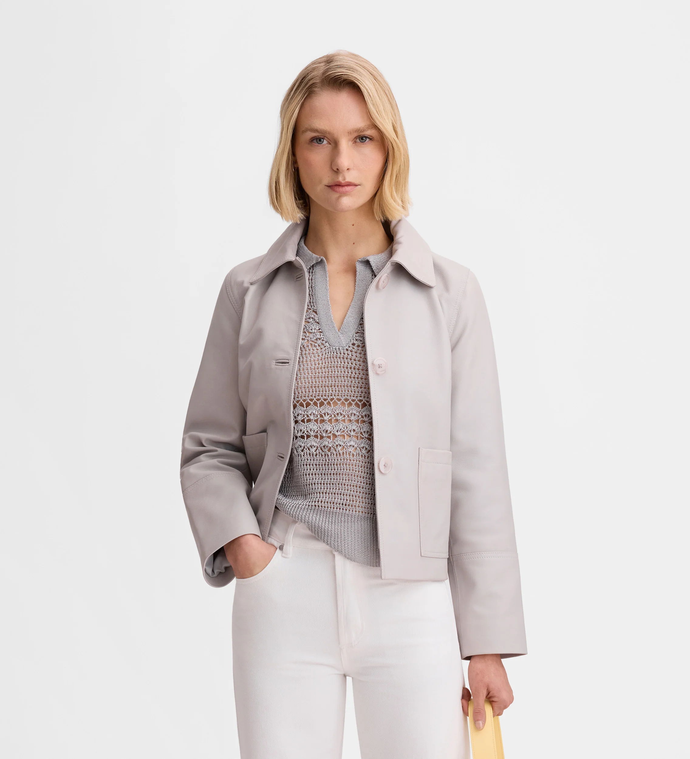 Chaqueta corta piel de napa - Image 3