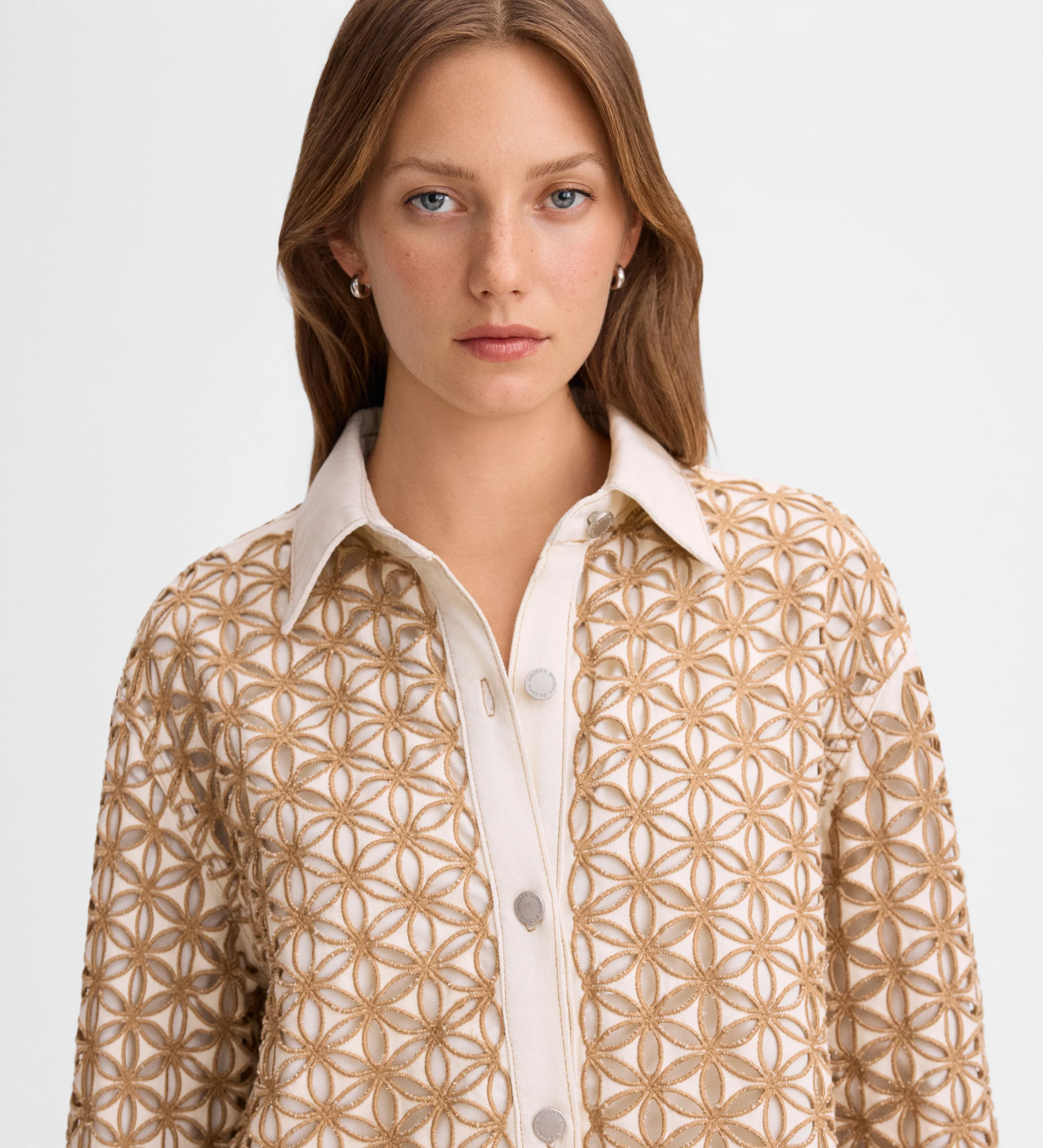 Chaqueta tejana bordado inglés - Image 4