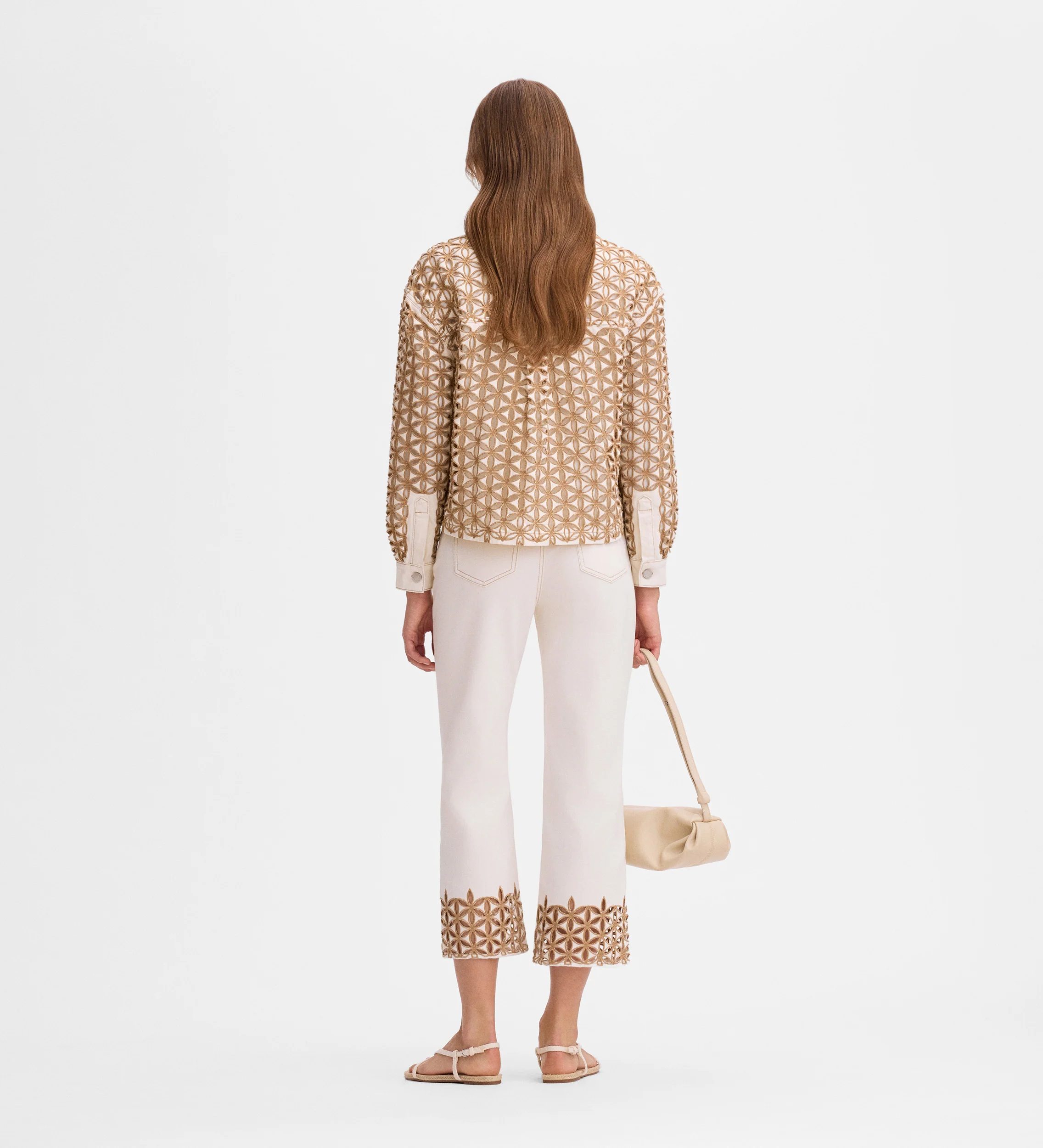 Pantalón crop bordado decorativo - Image 5