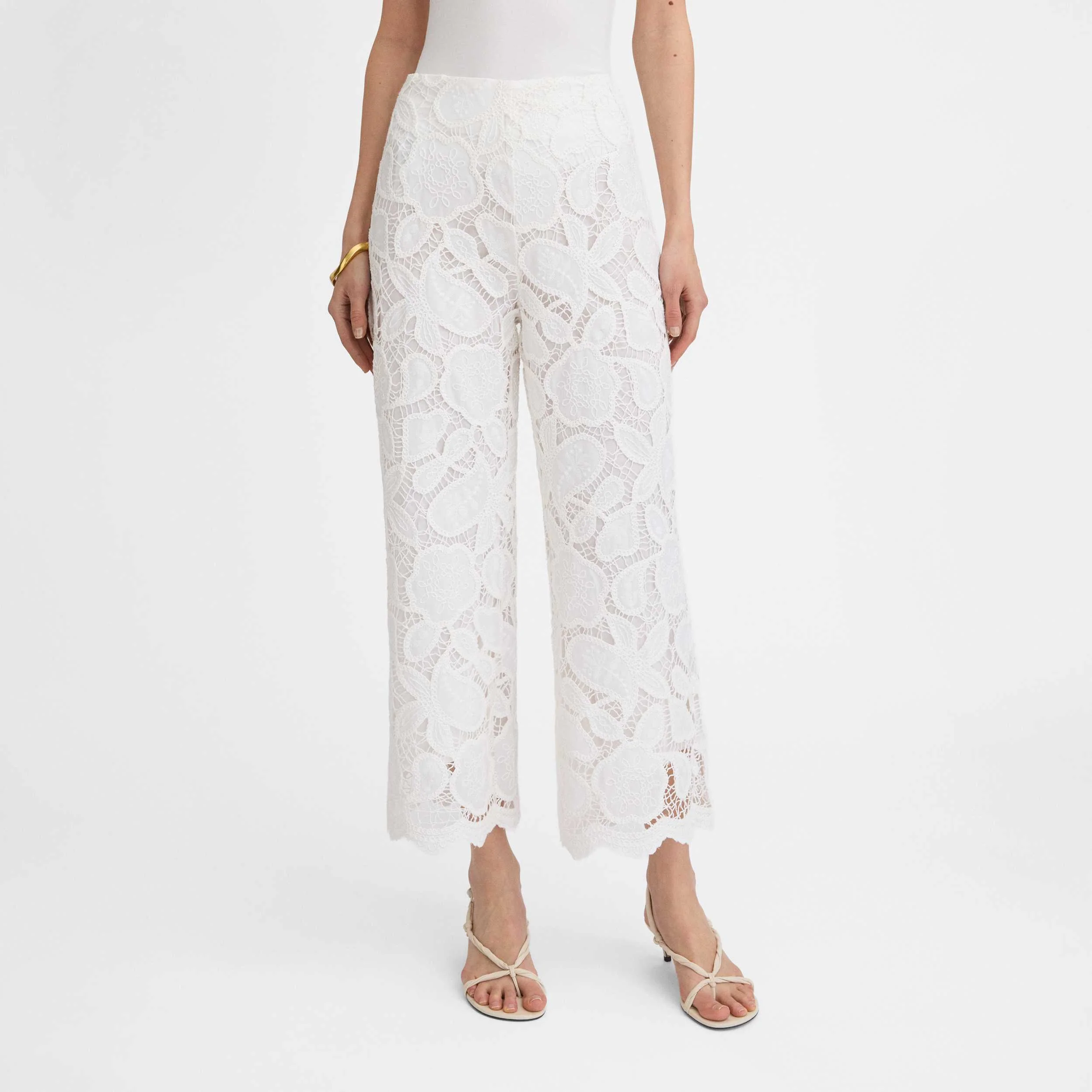 Pantalón crop guipur bordado - Image 2