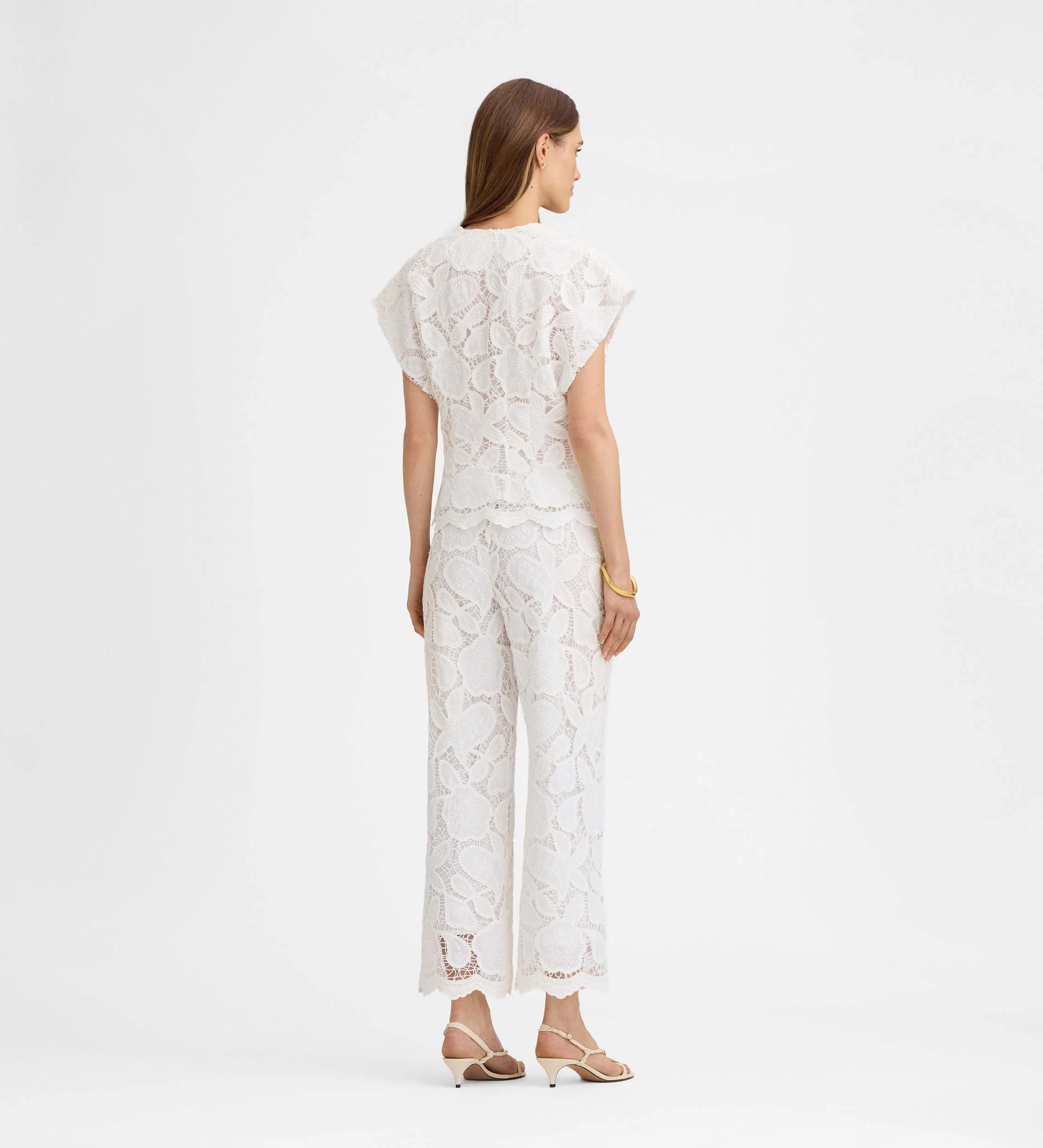 Pantalón crop guipur bordado - Image 5