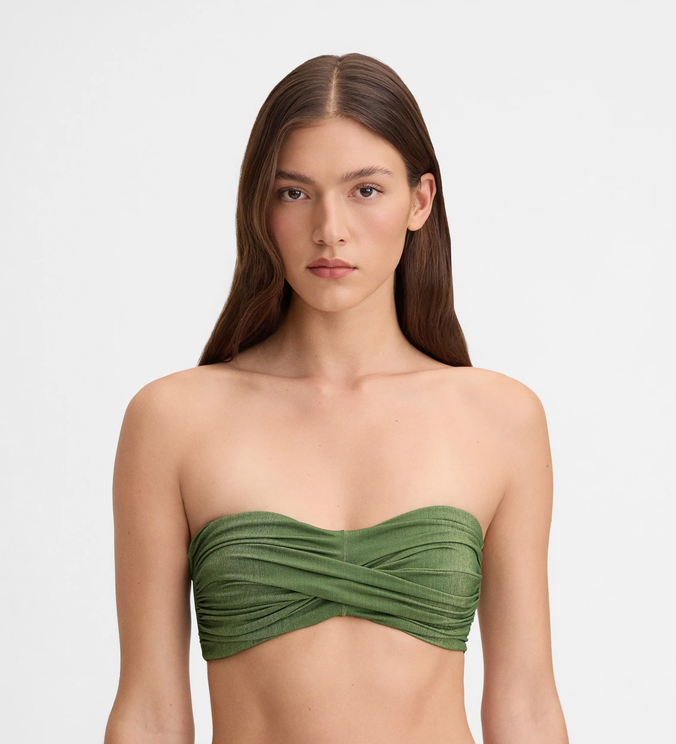 Top bikini bandeau drapeado - Image 4