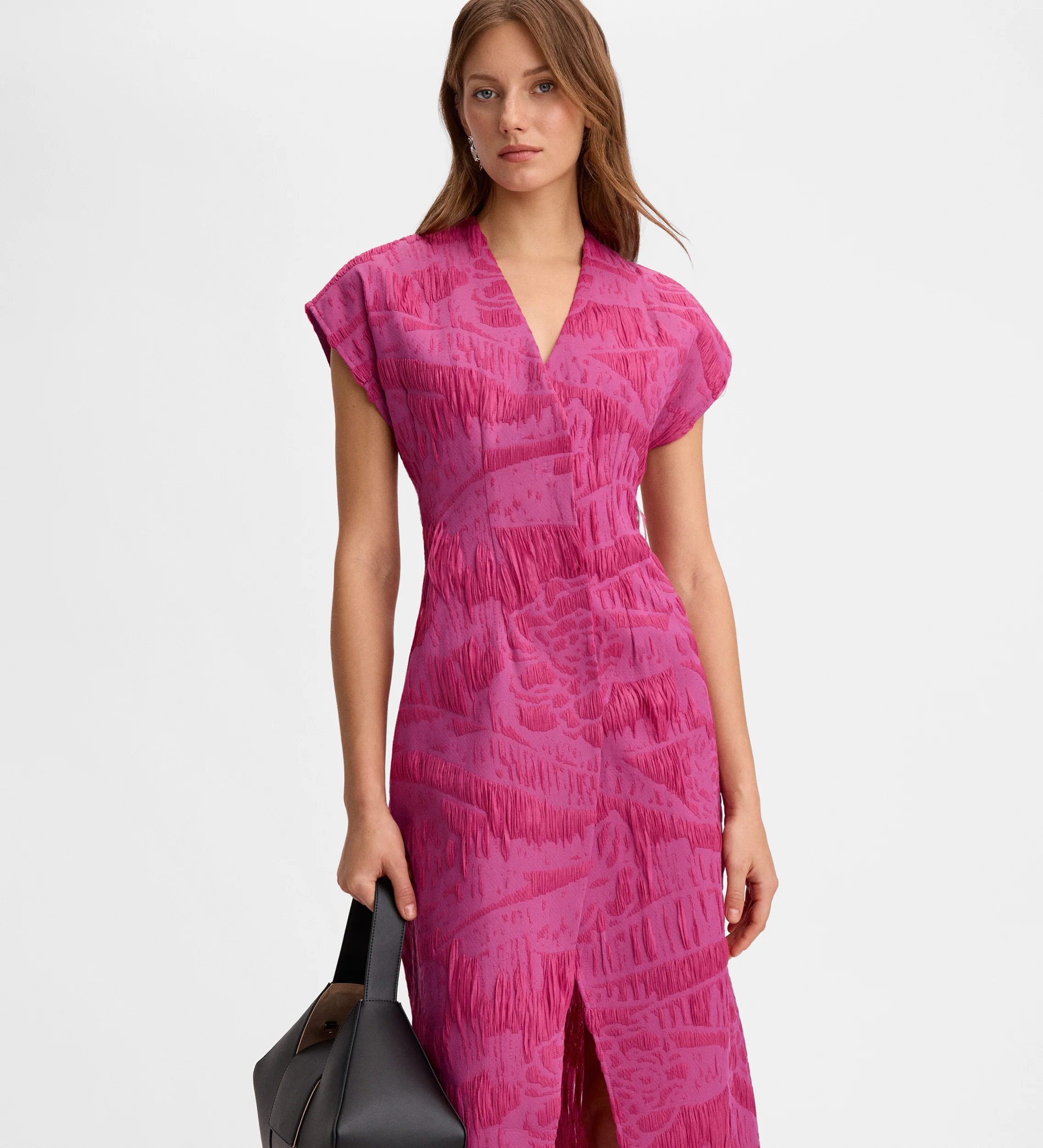 Vestido cruzado jacquard - Image 3