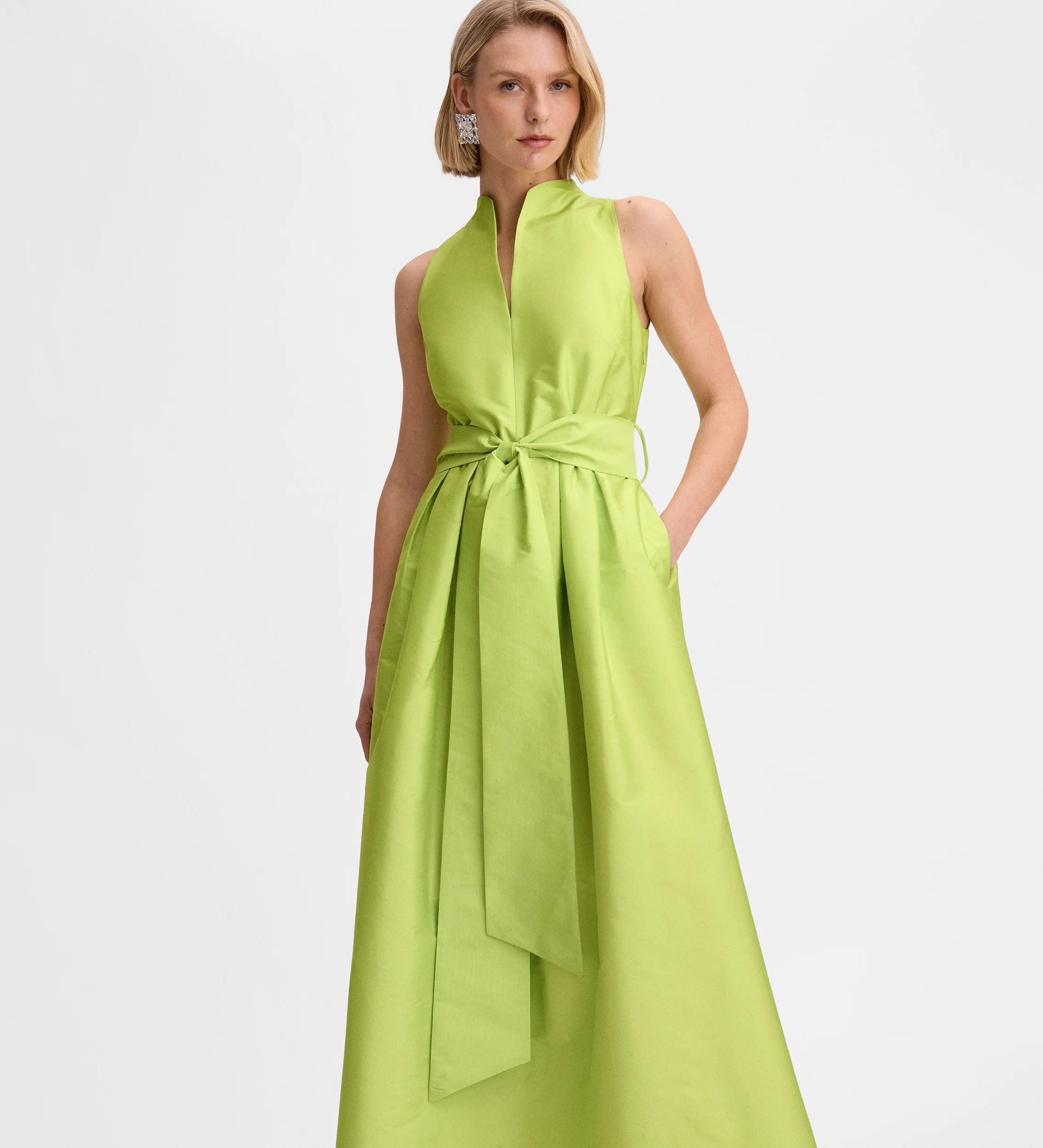 Vestido largo tafetán - Image 3