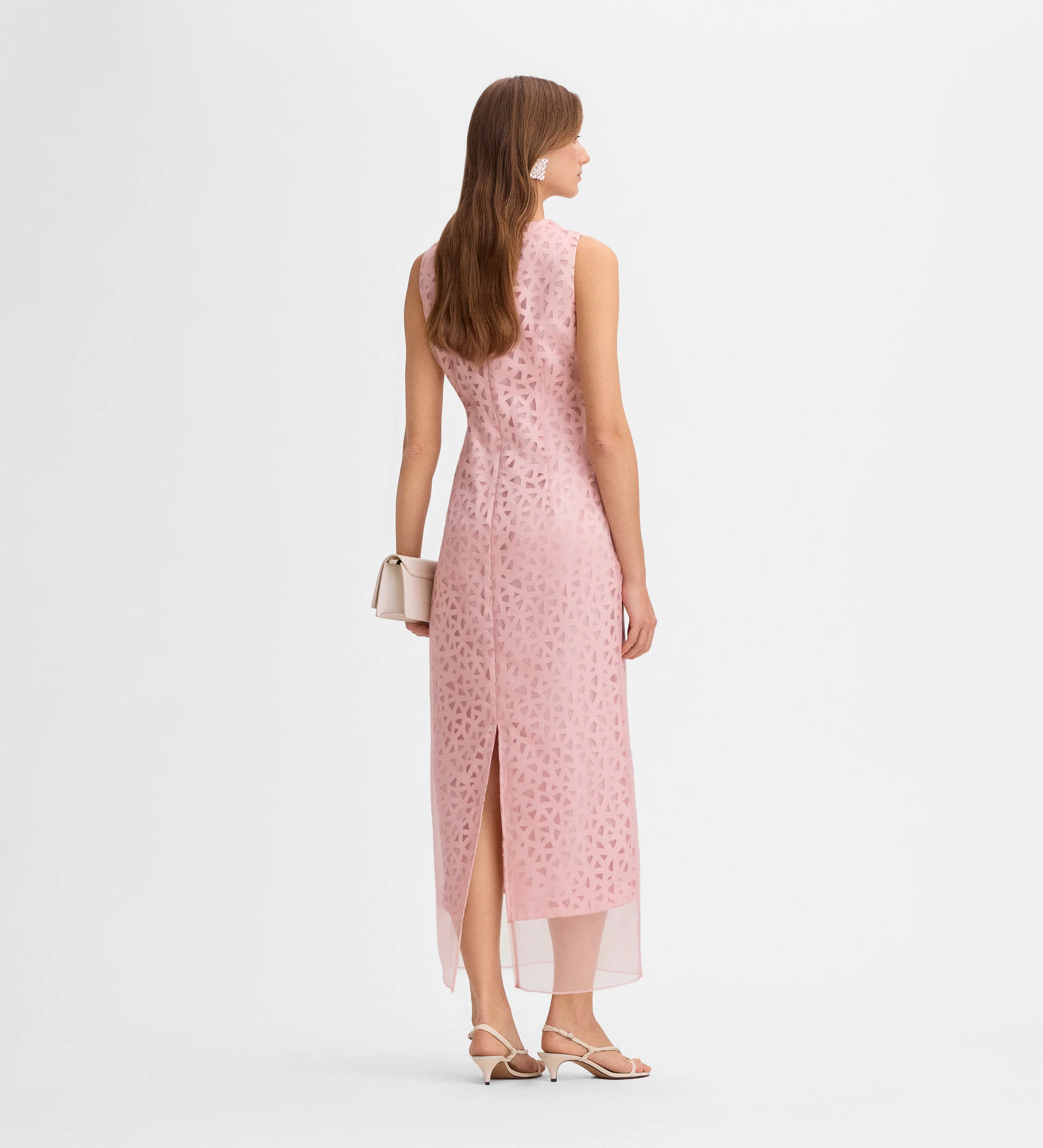 Vestido satén troquelado - Image 5